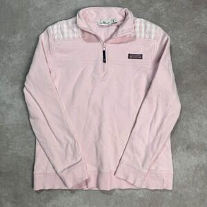 VINEYARD VINES PINK SWEATSHIRT classic LONG SLEEVE SHIRT Zip SMALL Stains*
